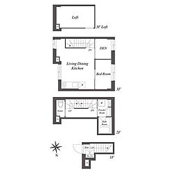 Pair新大久保 1SLDKの間取図画像