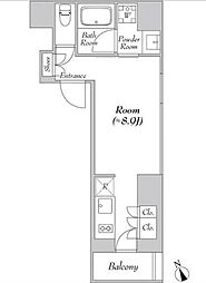 カナルフロント芝浦 ワンルームの間取図画像