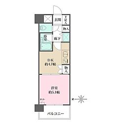 シティスクエア恵比寿 1DKの間取図画像