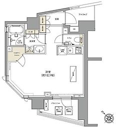 ガーデニア赤坂 ワンルームの間取図画像