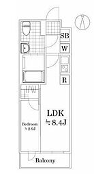 ラフィスタ鷺ノ宮 1LDKの間取図画像
