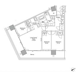自由が丘ミューズスクエア ザ レジデンス 3LDKの間取図画像