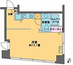カスタリア水天宮2 ワンルームの間取図画像