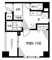 プライムアーバン千代田富士見 1Kの間取図画像