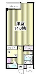 フレスカ神宮前 1Kの間取図画像