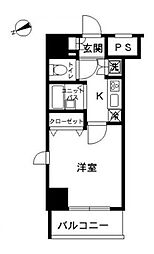 スカイコート・ヴィーダ五反田ウエスト 1Kの間取図画像