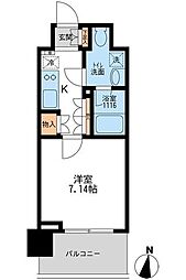 Aden清澄白河 1Kの間取図画像