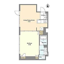 ルネ新宿御苑タワー 1LDKの間取図画像