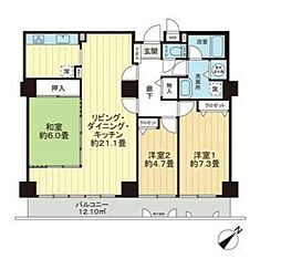スカイシティ南砂 3LDKの間取図画像