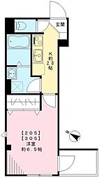 ラハイナ 1Kの間取図画像