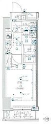 クレイシア新宿 1Kの間取図画像