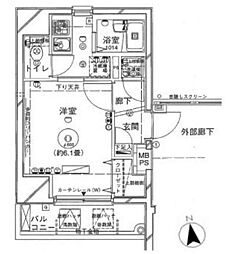 ヴェルト湯島 1Kの間取図画像