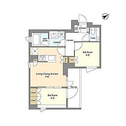 ルミナコート高井戸 2DKの間取図画像