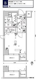 スカイコート清澄庭園 1Kの間取図画像