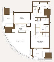 麻布台ヒルズレジデンスB 2LDKの間取図画像