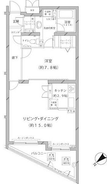 MFPRコート代官山 205｜東京都渋谷区鉢山町(賃貸マンション1LDK・2階・62.80㎡)の写真 その2