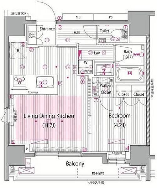 ガーラシティ渋谷南平台 14F｜東京都渋谷区南平台町(賃貸マンション1LDK・14階・40.21㎡)の写真 その2