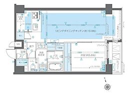 ズーム広尾 304 ｜ 東京都渋谷区恵比寿２丁目27-10（賃貸マンション1LDK・3階・53.98㎡） その2