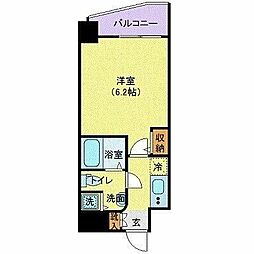 マリオン南青山 11階1Kの間取り