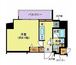 ズーム西新宿 2階1Kの間取り