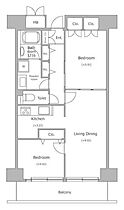 レジディア芝浦 1309 ｜ 東京都港区芝浦４丁目18-30（賃貸マンション2LDK・13階・53.06㎡） その2