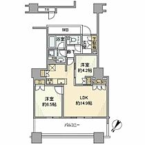 ブリリア有明スカイタワー 1402 ｜ 東京都江東区有明１丁目4-20（賃貸マンション2LDK・14階・58.99㎡） その2