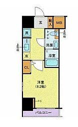 ジェノヴィア白金台グリーンヴェール 9階1Kの間取り