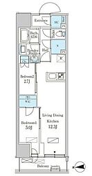 パークアクシス品川天王洲アイル 2LDKの間取図画像