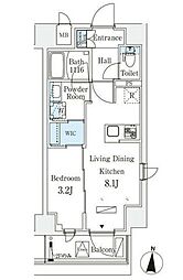 リテラス住吉 704 7階1LDKの間取り