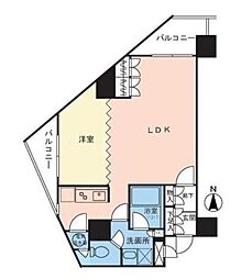 エクセレント麻布十番 9階1LDKの間取り