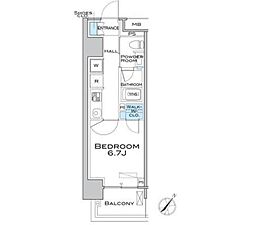 MFPRコート武蔵小山 1001 10階1Kの間取り