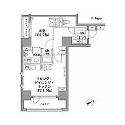 パークハビオ八丁堀 7階1LDKの間取り