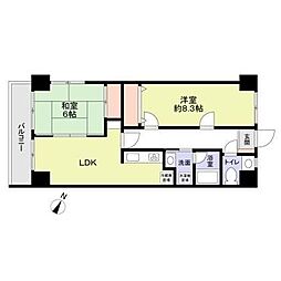 フェリーチェお茶の水 7階2LDKの間取り