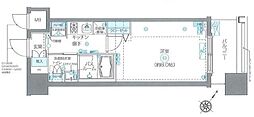 ズーム池尻大橋 11階1Kの間取り