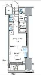 ルフォンプログレ田原町 9階1DKの間取り