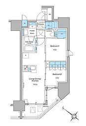 ルフォンプログレ西大井プレミア 2階2LDKの間取り