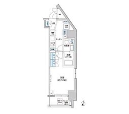 パークキューブ西新宿 8階1Kの間取り