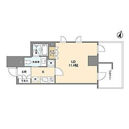 ラサンテ麹町 7階1Kの間取り