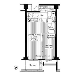 プライムアーバン東中野コート 1LDKの間取図画像