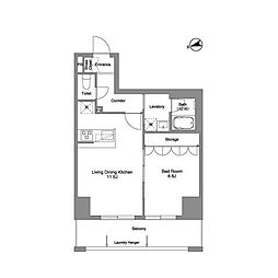プリマステラ(西新宿8) 8階1LDKの間取り