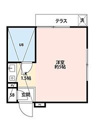 マミーハウス 1階ワンルームの間取り