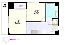 フロール氷川台 103 1階2Kの間取り