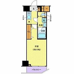 レグゼ長原 6階1Kの間取り