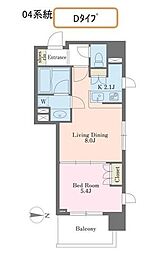 エクセレンシア駒込 5階1LDKの間取り