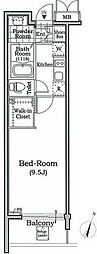 レジディア文京本駒込 8階1Kの間取り