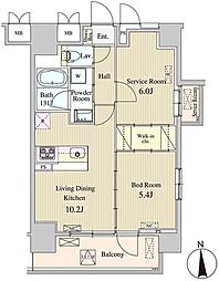 ザ マグノリアガーデン恵比寿 5階1SLDKの間取り