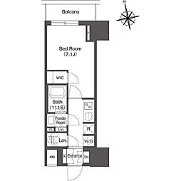 コンフォリア東上野 10階1Kの間取り