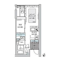 ガーデニエール砧ウエスト 1階1LDKの間取り
