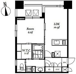 レジディア日本橋馬喰町3 5階1LDKの間取り