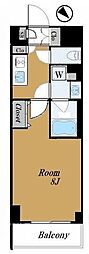 コンシェリア東京ベイサイドコート 5階1Kの間取り